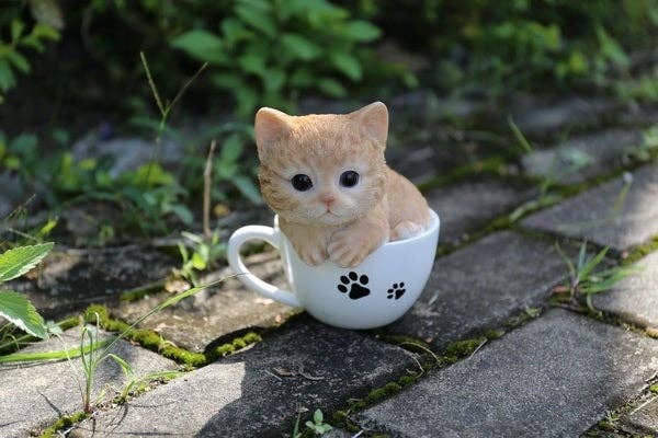 Pet Pals: Teacup Kitten Orange Tabby Statue
