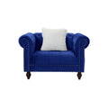 Brooke Navy Blue Velvet Chesterfield Chair