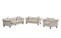Thomas Beige Chesterfield 2pc Sofa Set