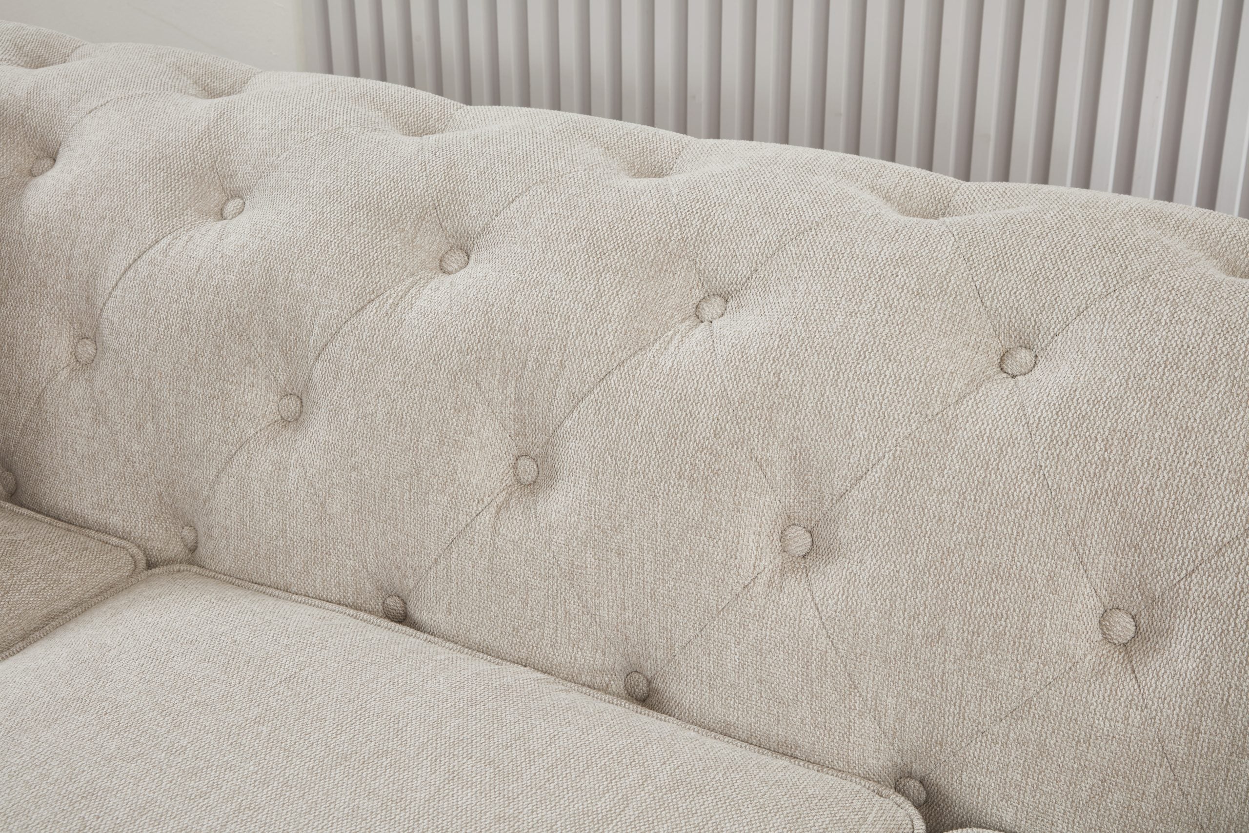 Thomas Beige Chesterfield 2pc Sofa Set
