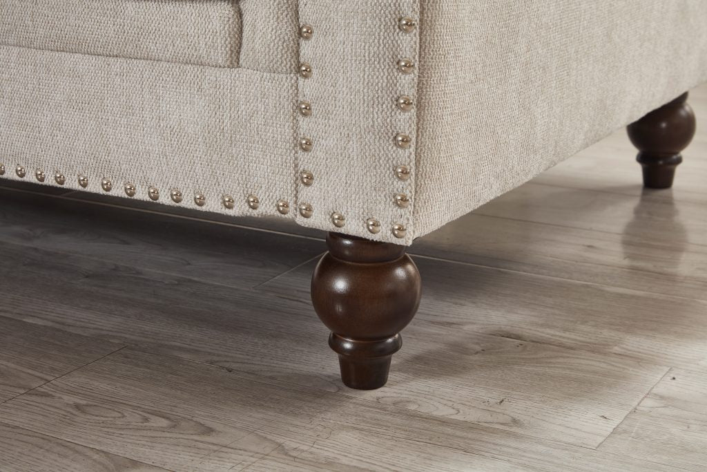 Thomas Beige Chesterfield Chair