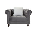 Brooke Gray Velvet Chesterfield Chair