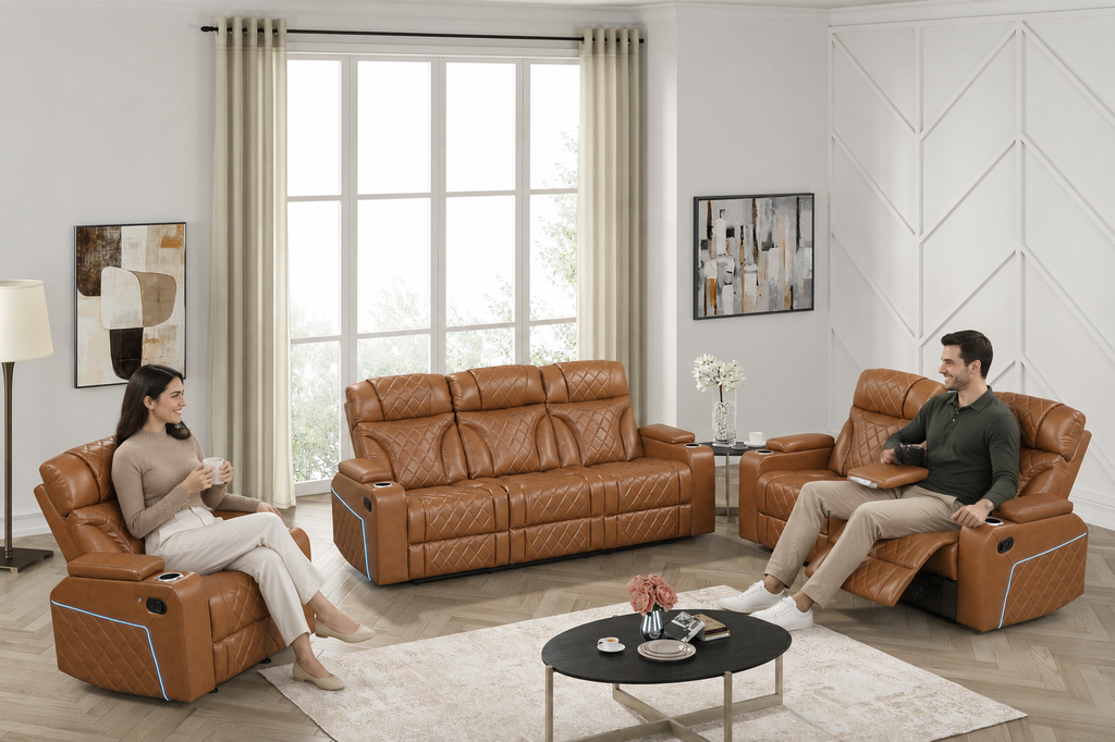 STERLING BROWN SOFA AND LOVESEAT