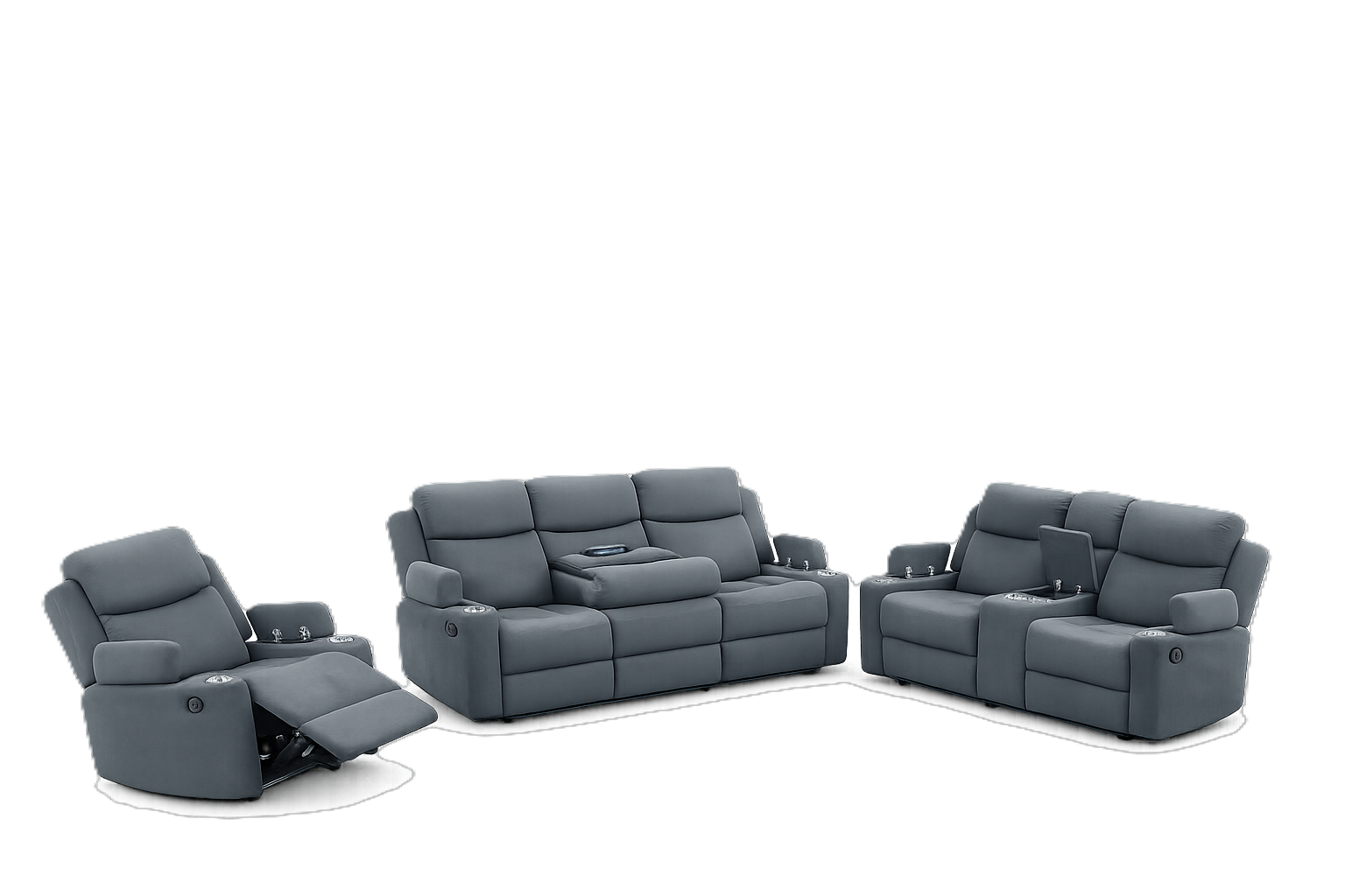 DAKOTA CHARCOAL SOFA AND LOVESEAT