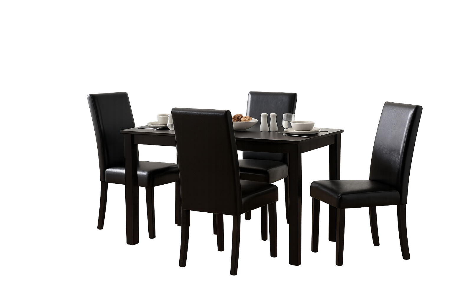 D700 BLACK - TABLE + 4 CHAIRS