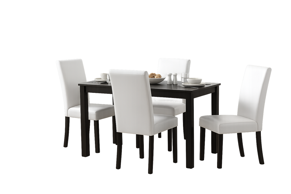 D700 WHITE - TABLE + 4 CHAIRS