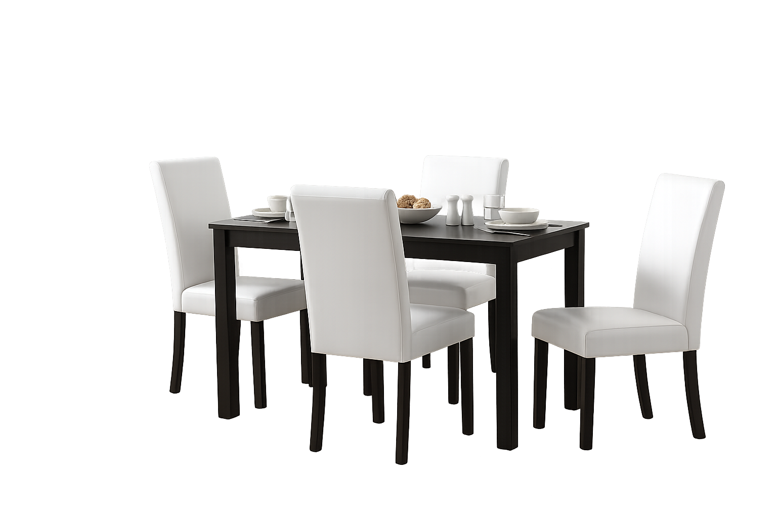 D700 WHITE - TABLE + 4 CHAIRS