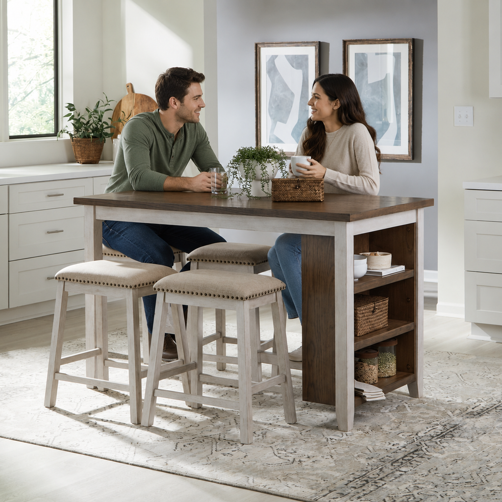 942 TWO TONE DINING SET