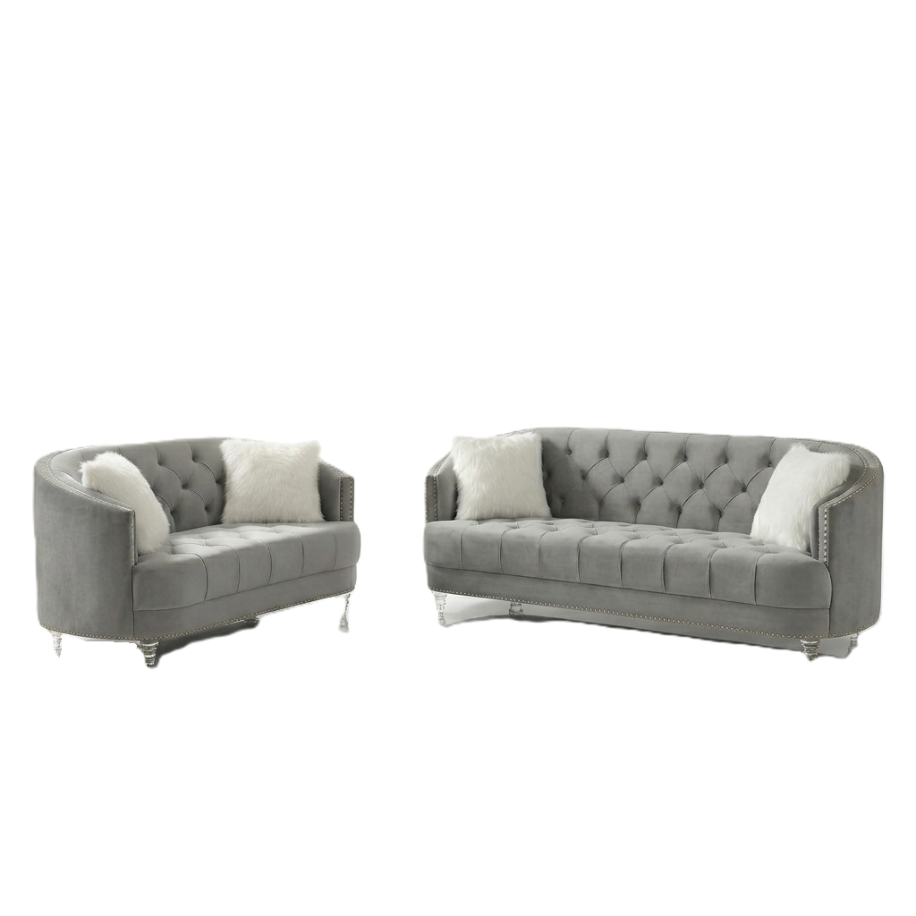 Yasmin Luxury Velvet 2pc Sofa Set