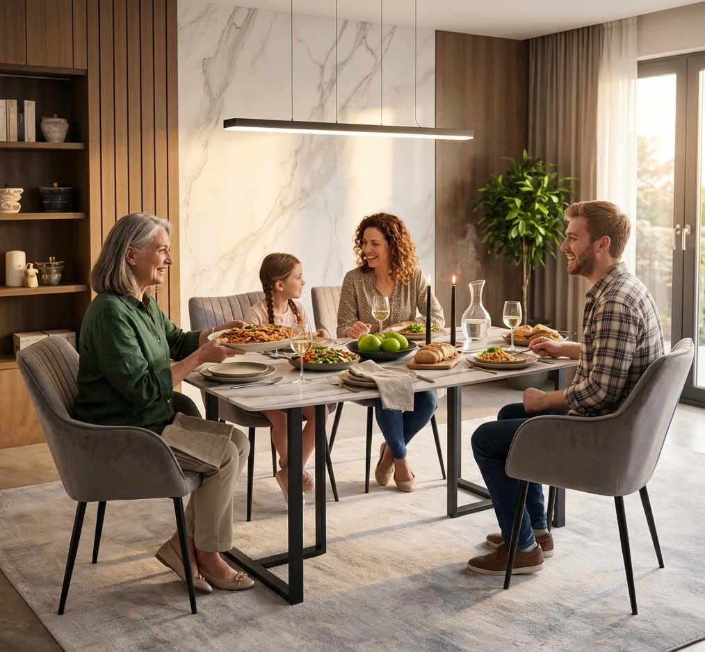Tulsa 5pc Dining Set with 4 Gray Linen Chairs