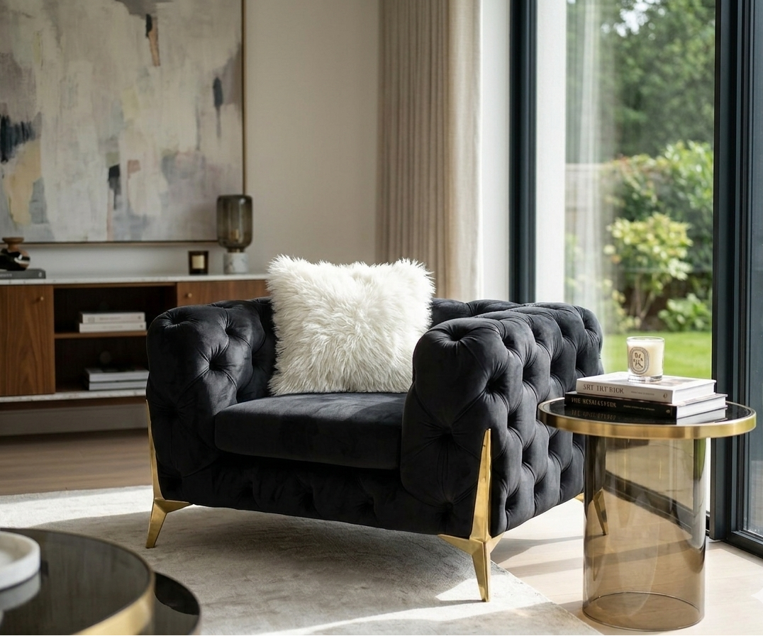 Vegas Luxury Modern Gray Velvet Chair