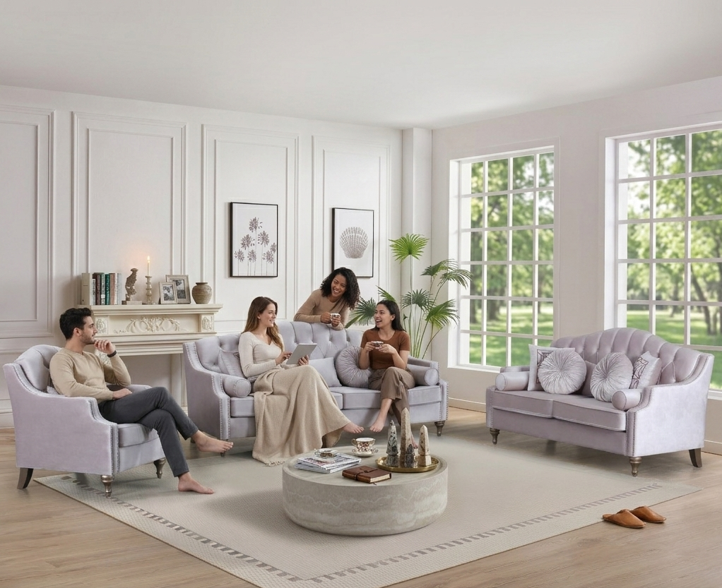 Cecelia Luxury Velvet 2pc Sofa Set