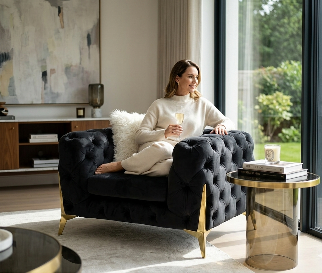 Vegas Luxury Modern Gray Velvet Chair
