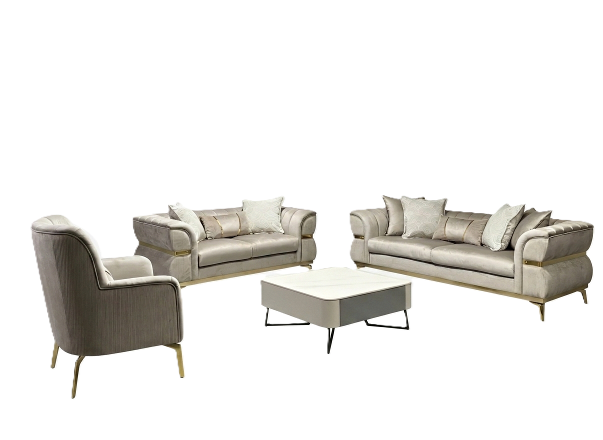 Mia Luxury Velvet 2PC Sofa Set