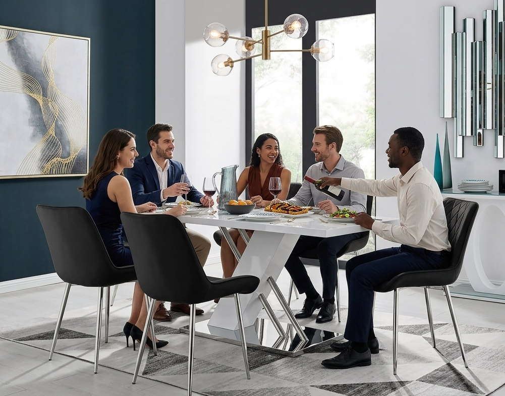 NEPTUNE 7PC DINING SET BLACK