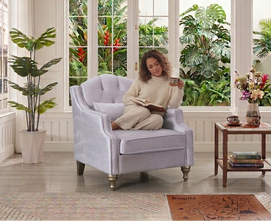 Cecilia Beige Velvet Chair