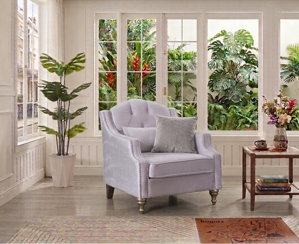 Cecilia Beige Velvet Chair