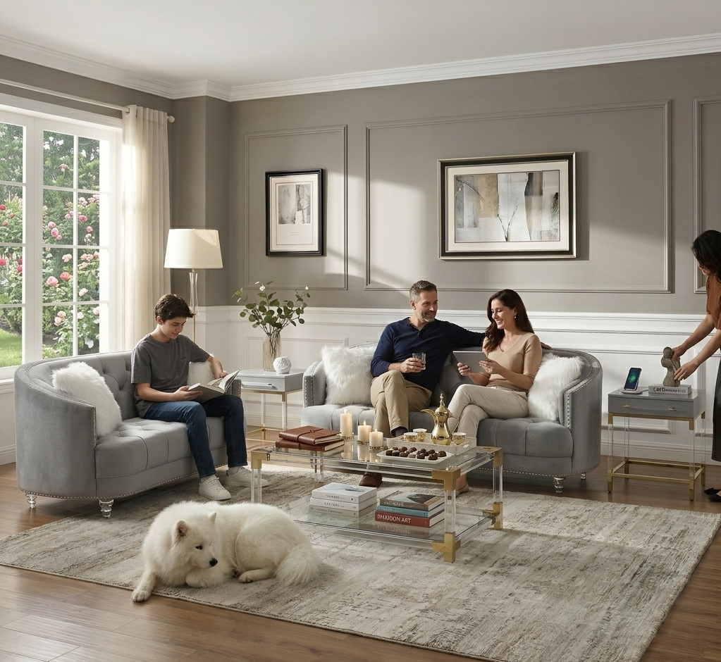 Yasmin Luxury Velvet 2pc Sofa Set