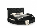Round black bedframe with storage