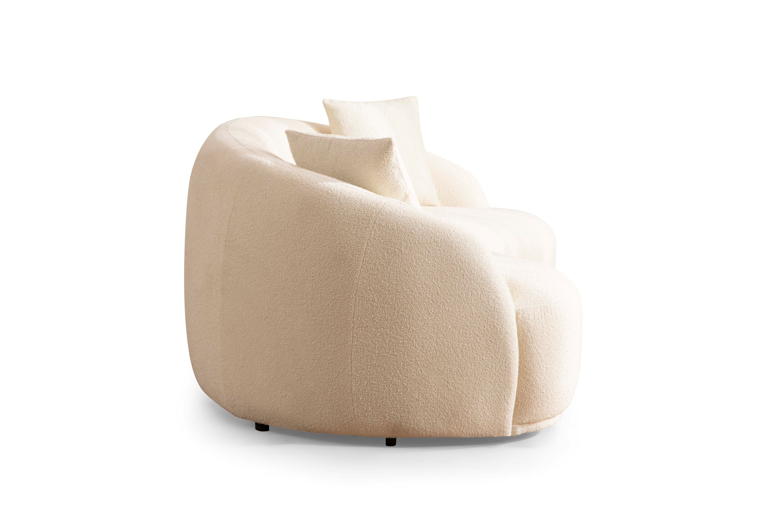 Ivory Boucle Sofa 91"