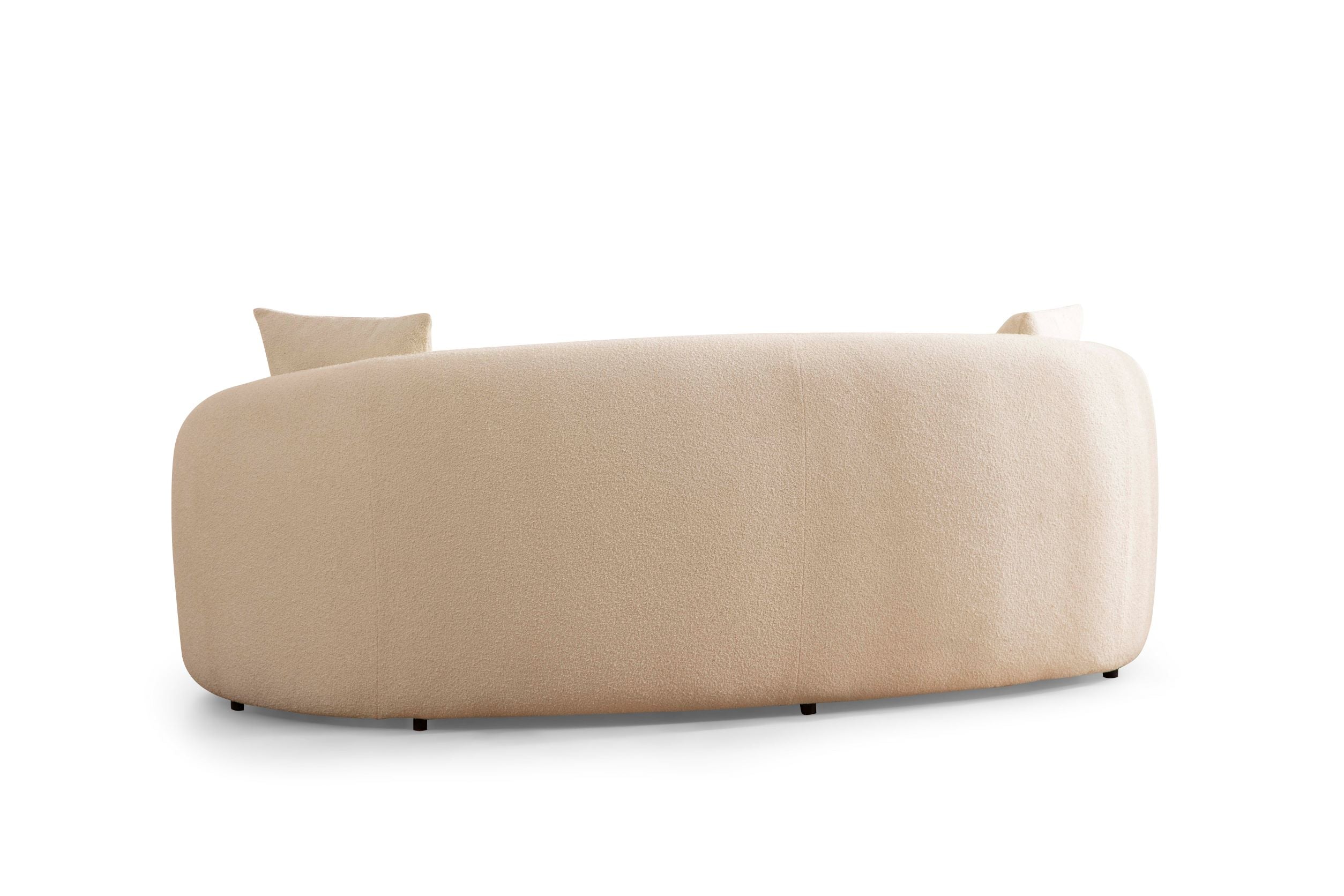 Ivory Boucle Sofa 91"