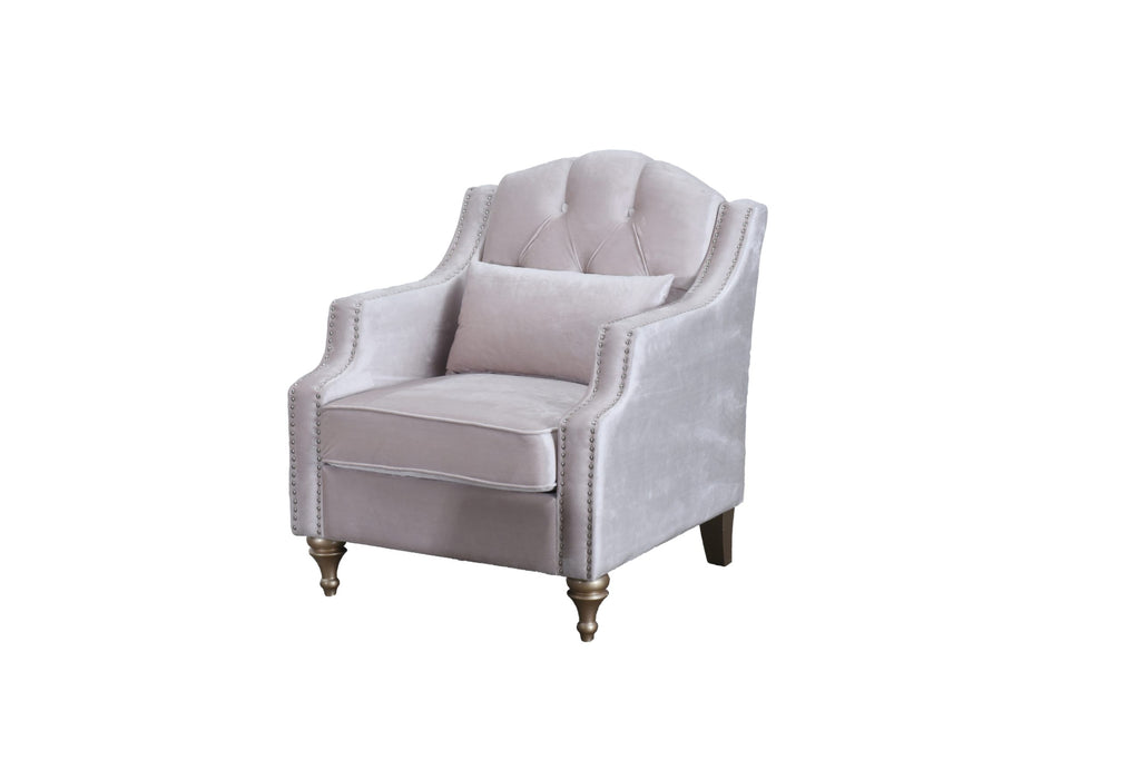 Cecilia Beige Velvet Chair