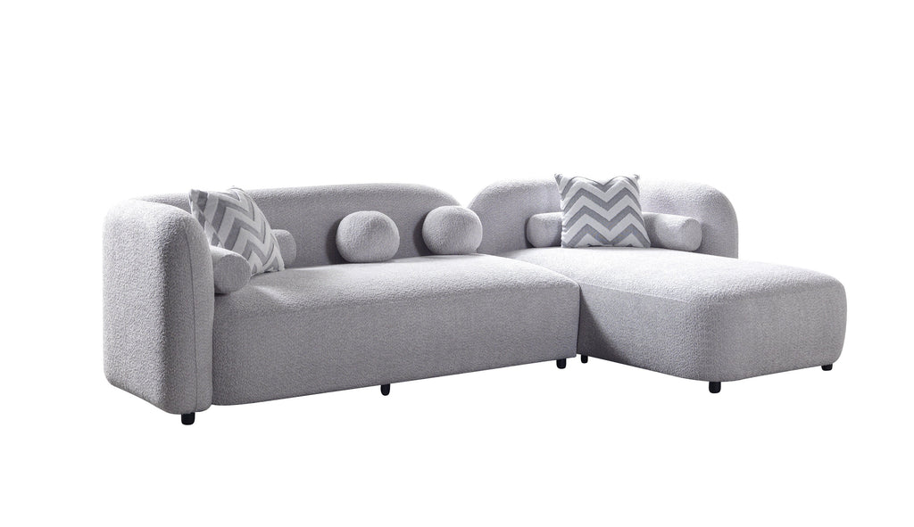Gray Boucle RAF 110" Sectional