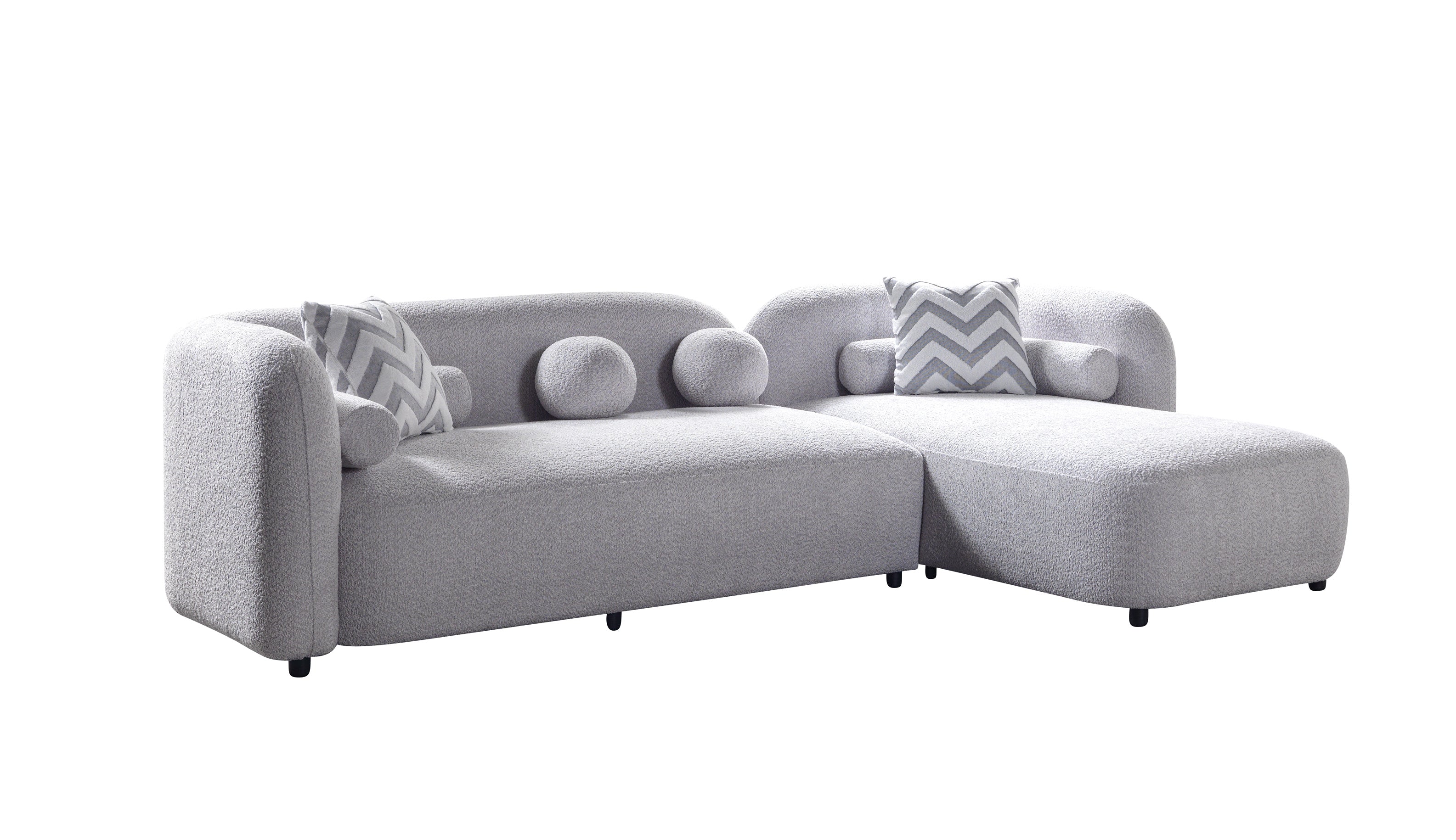 Gray Boucle RAF 110" Sectional