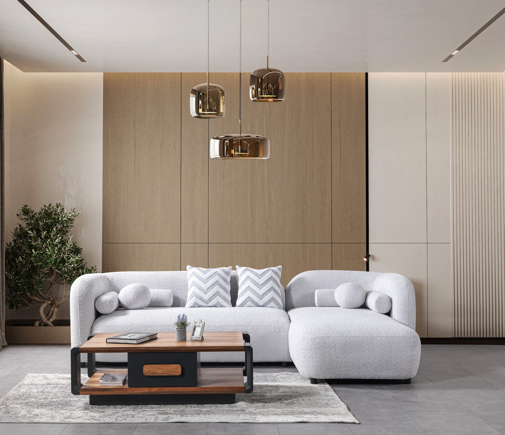 Gray Boucle RAF 110" Sectional