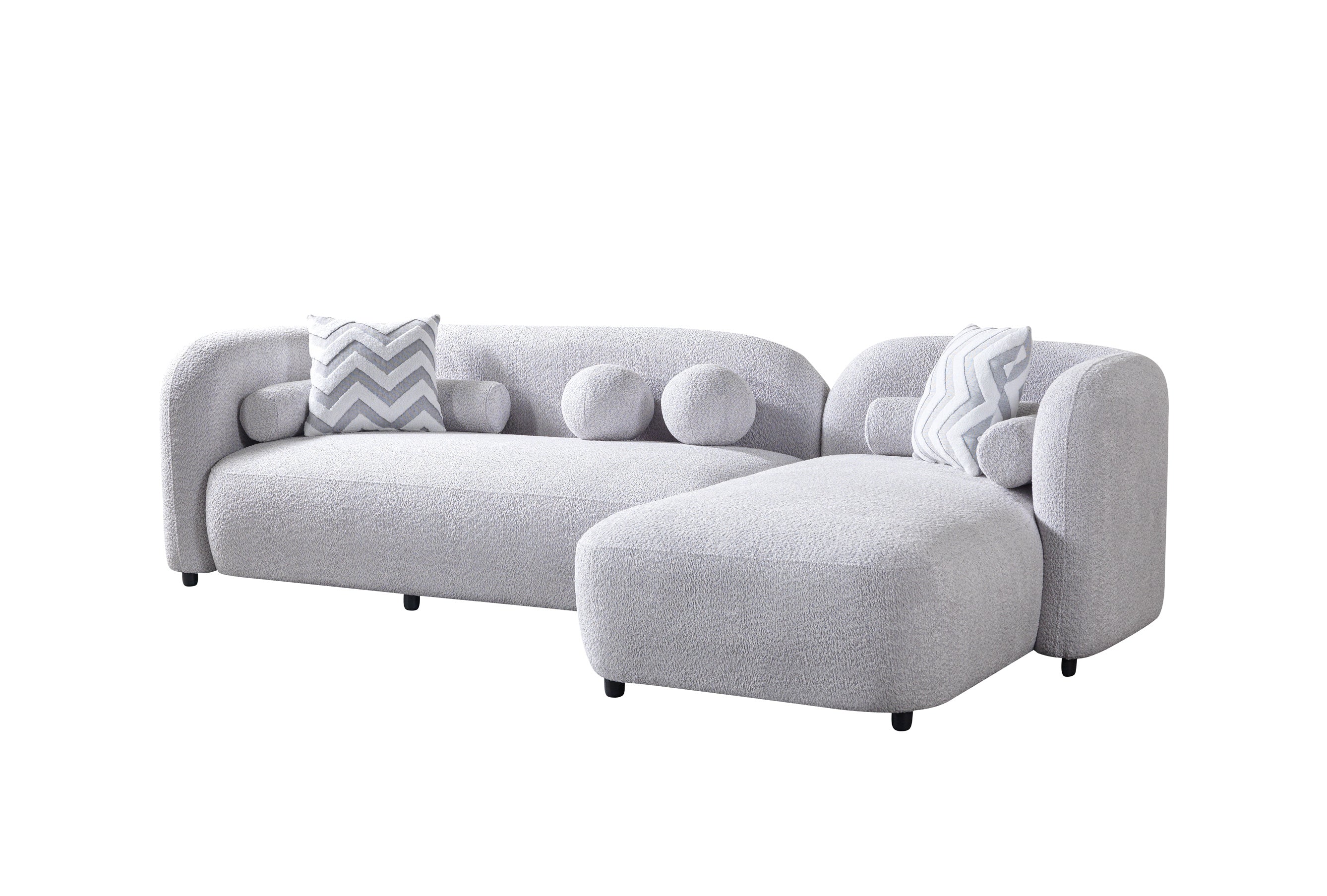 Gray Boucle RAF 110" Sectional