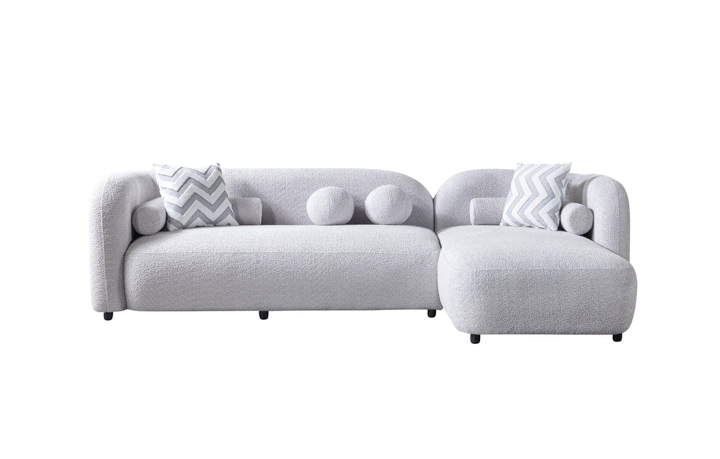 Gray Boucle RAF 110" Sectional