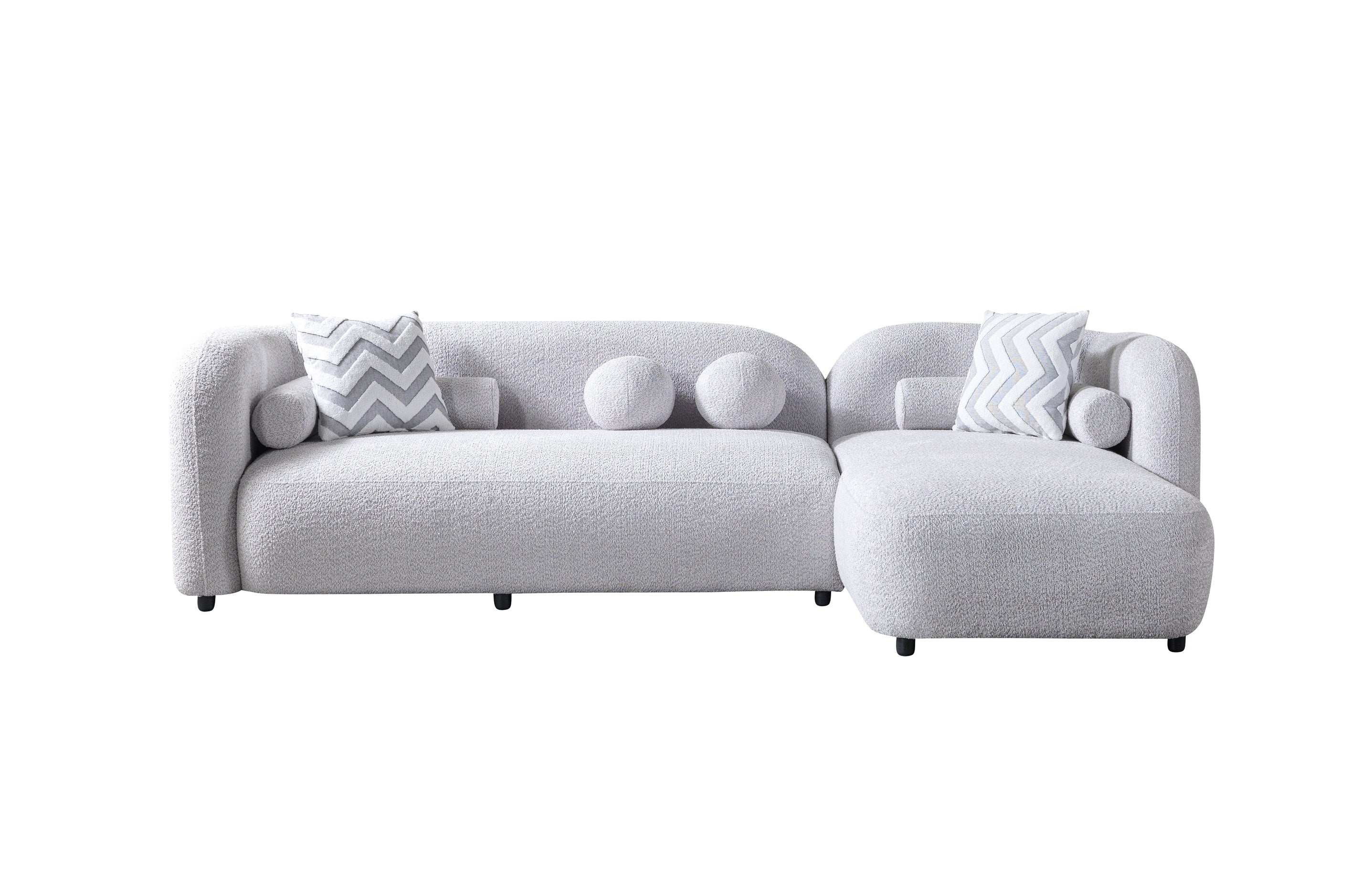 Gray Boucle RAF 110" Sectional