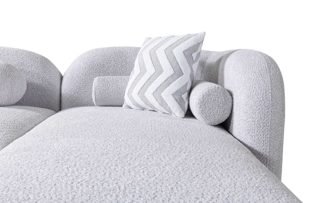 Gray Boucle RAF 110" Sectional