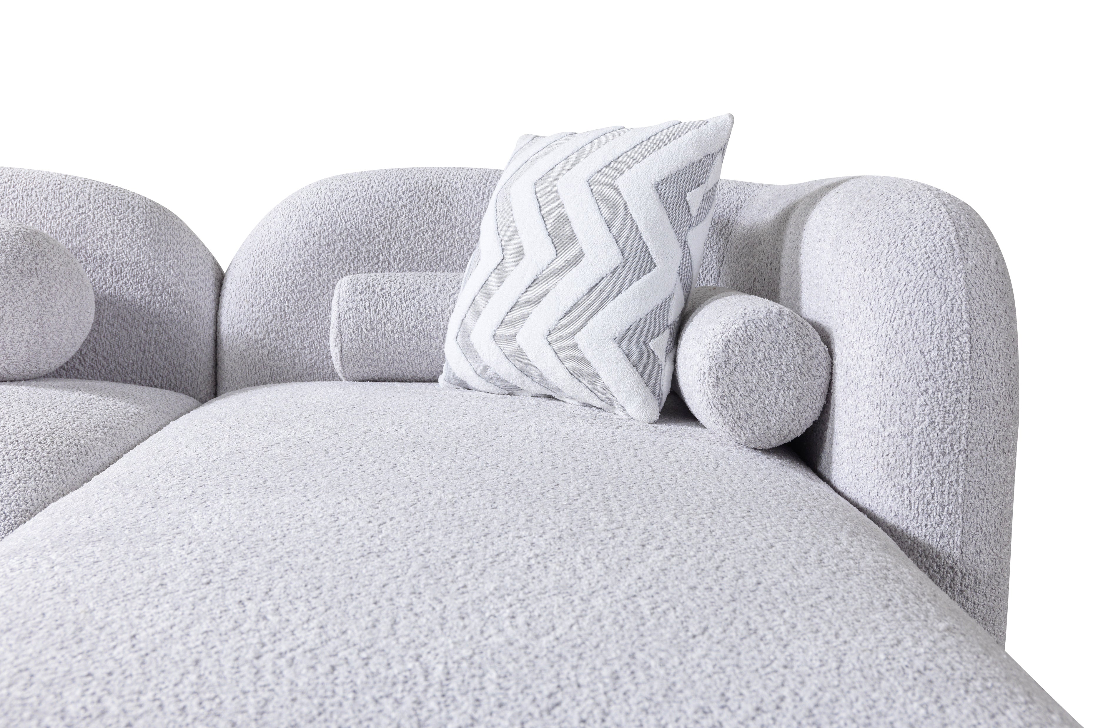 Gray Boucle RAF 110" Sectional