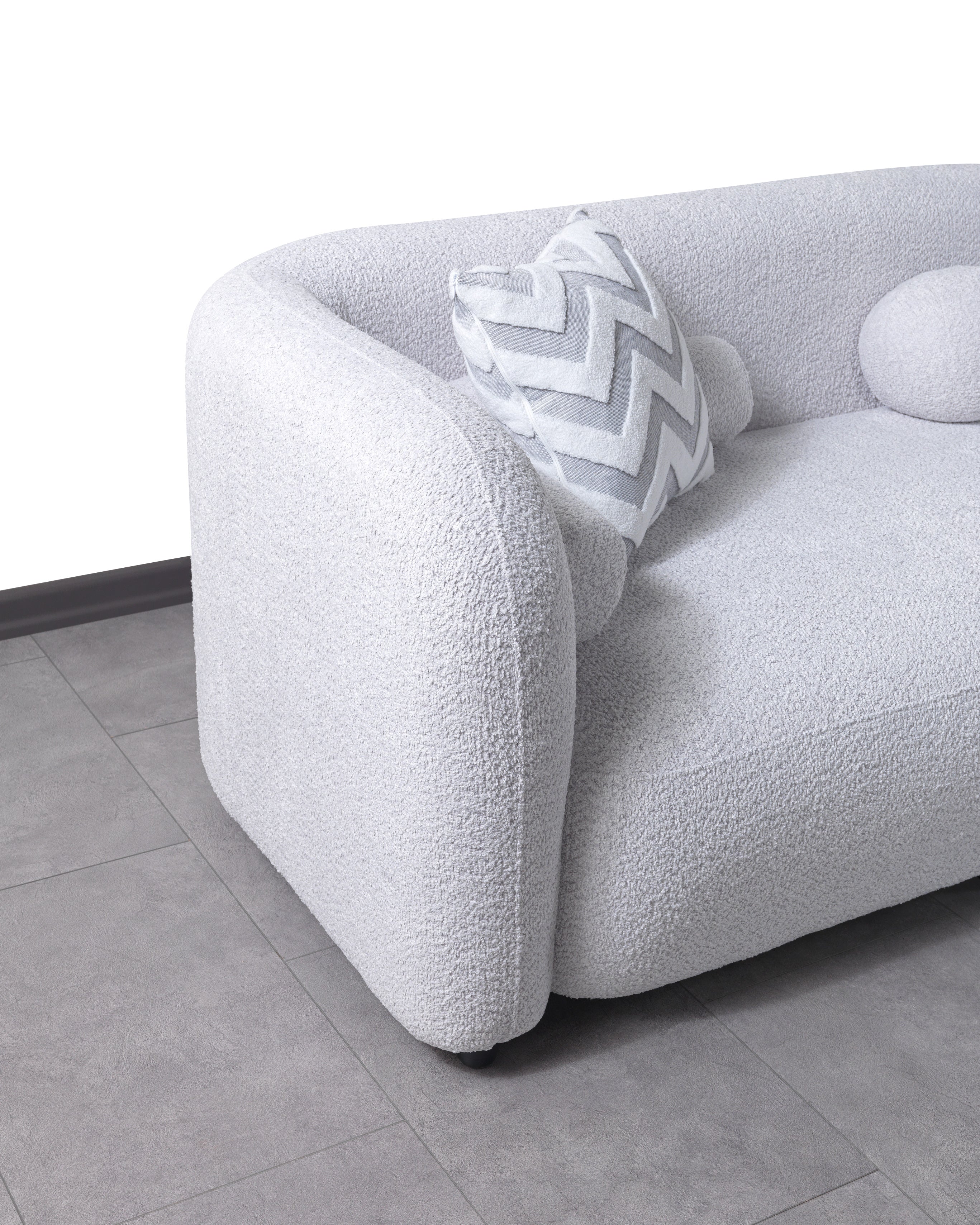 Gray Boucle RAF 110" Sectional