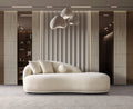 Ivory Boucle Sofa Chaise 87"