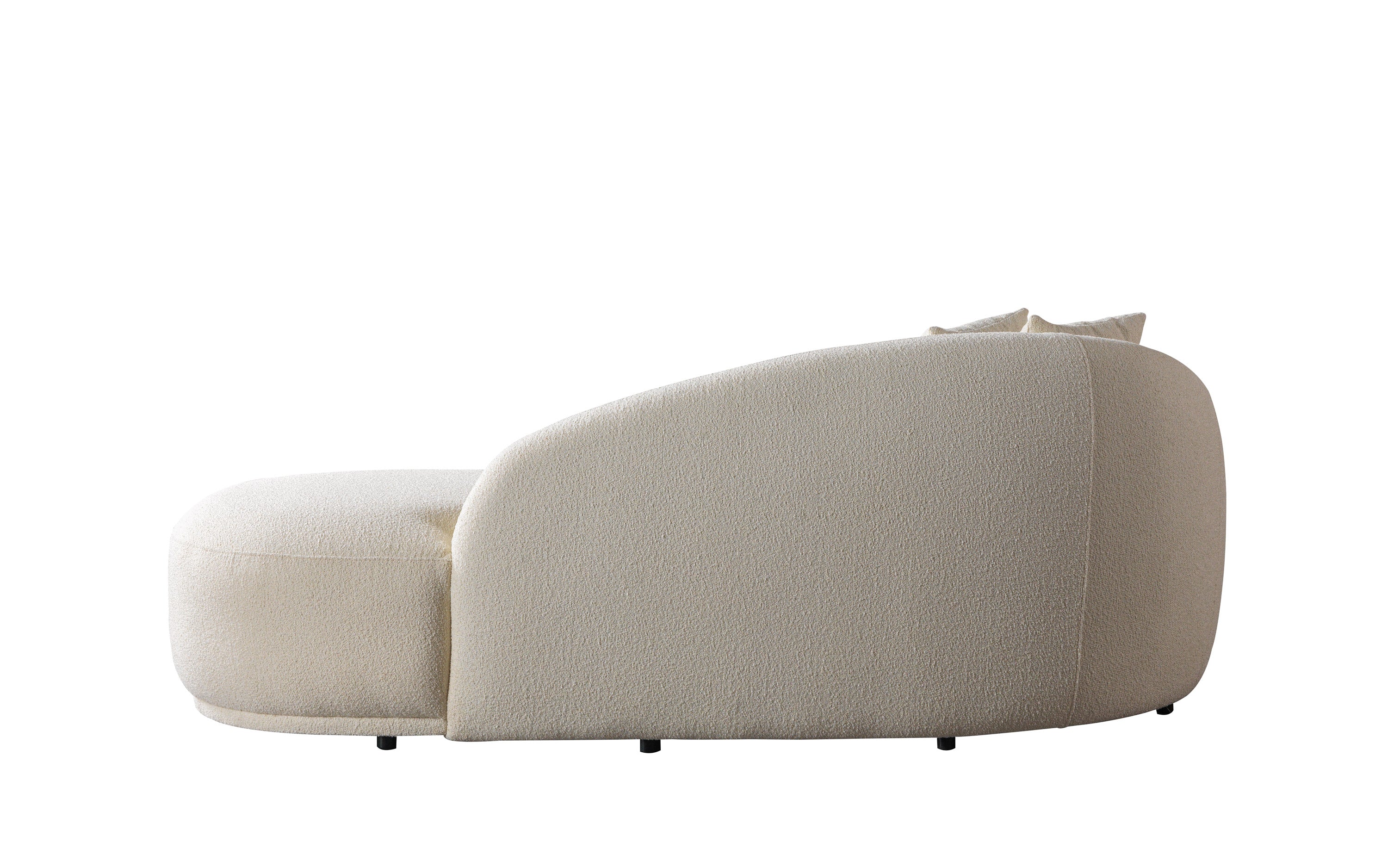Ivory Boucle Sofa Chaise 87"