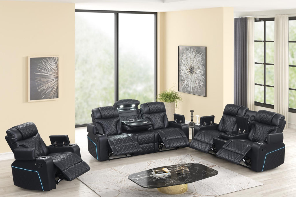 STERLING BLACK SOFA AND LOVESEAT