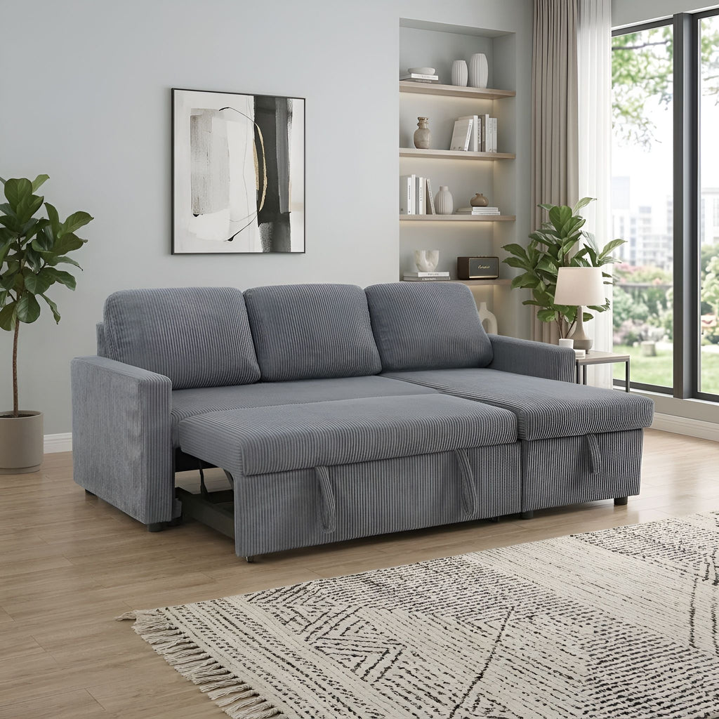 Gray Convertible Sectional Sofa Bed