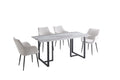 Tulsa 5pc Dining Set with 4 Beige Linen Chairs