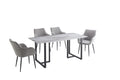 Tulsa 5pc Dining Set with 4 Gray Linen Chairs
