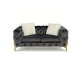 Vegas Luxury Modern Gray Velvet Loveseat