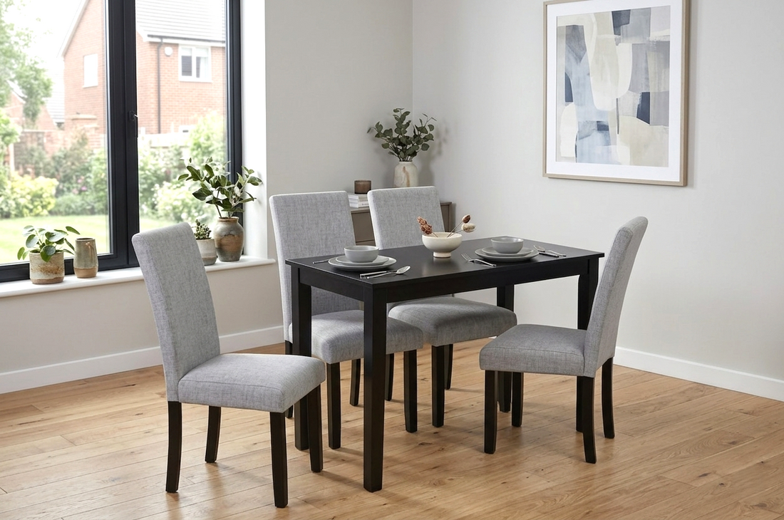 D700 GREY - TABLE + 4 CHAIRS
